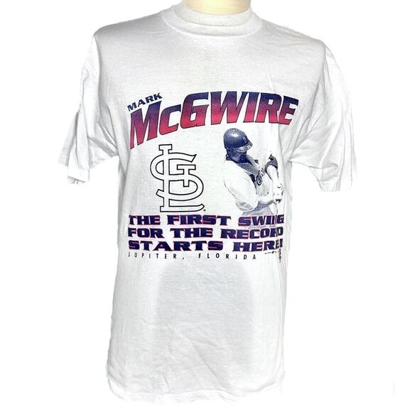 Vintage 90’s Mark McGwire St. Louis Cardinals Homerun Record T Shirt - Picture 1 of 5